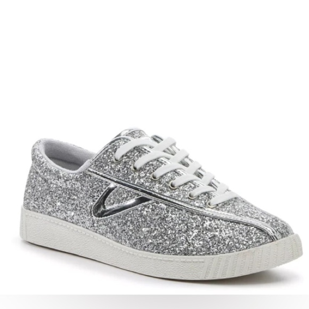Tretorn Women’s Nylite Sneakers Silver Glitter 6M